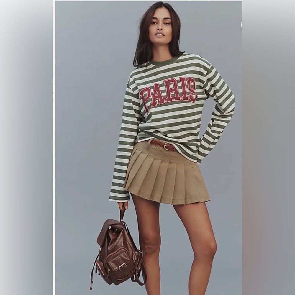 Anthropologie Long-Sleeve Stripe City Top - Paris